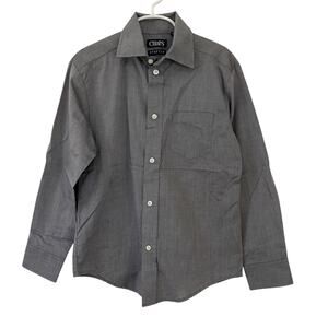 Chaps Stretch Boys Button Down Collared Shirt Gray Size 8